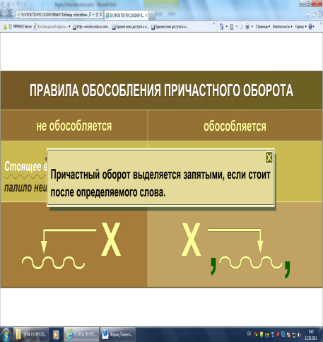 Разработка урока с использованием ЭОР Причастный оборот и его обособление в письменной речи