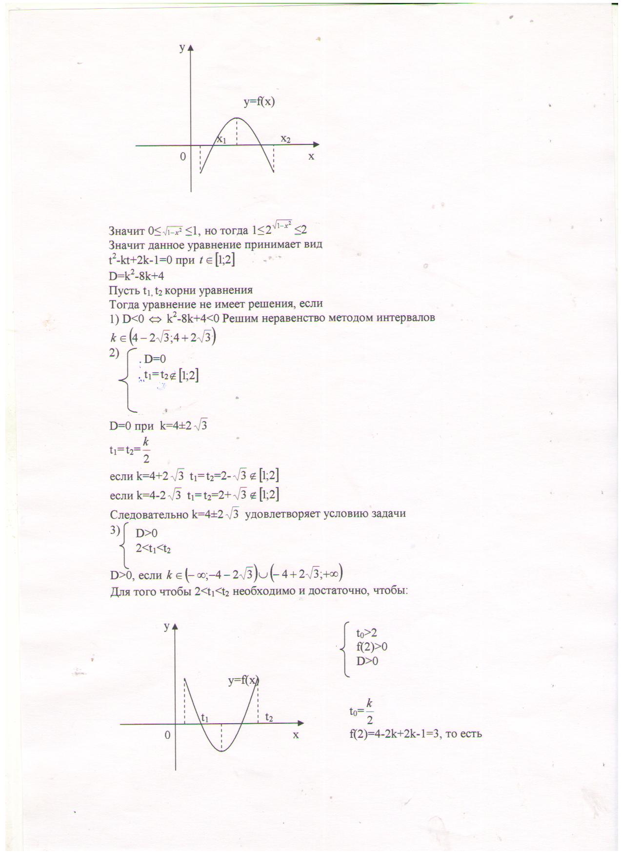 Применение свойств квадратичной функции при решении показательных, логарифмических и тригонометрических уравнений