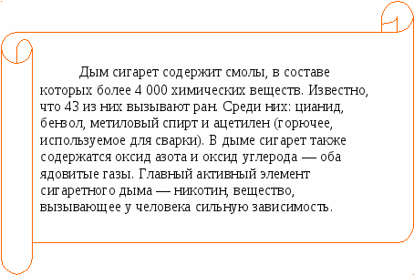 Рабочий материал о вреде курения