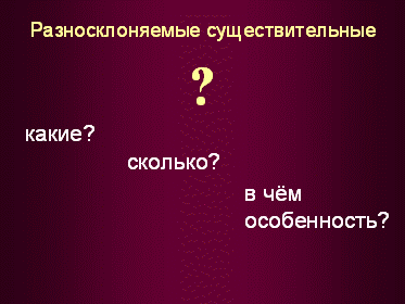 Урок русского языка на тему Разносклоняемые существительные (6 класс)