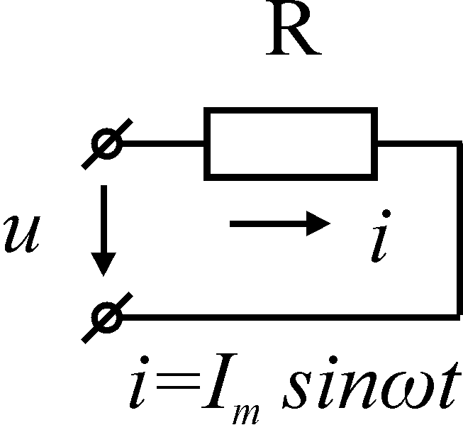 Напряжение на зажимах цепи. Электрическая цепь с активным сопротивлением. Цепь с активным сопротивлением. Рисунок цепи с активным сопротивлением.