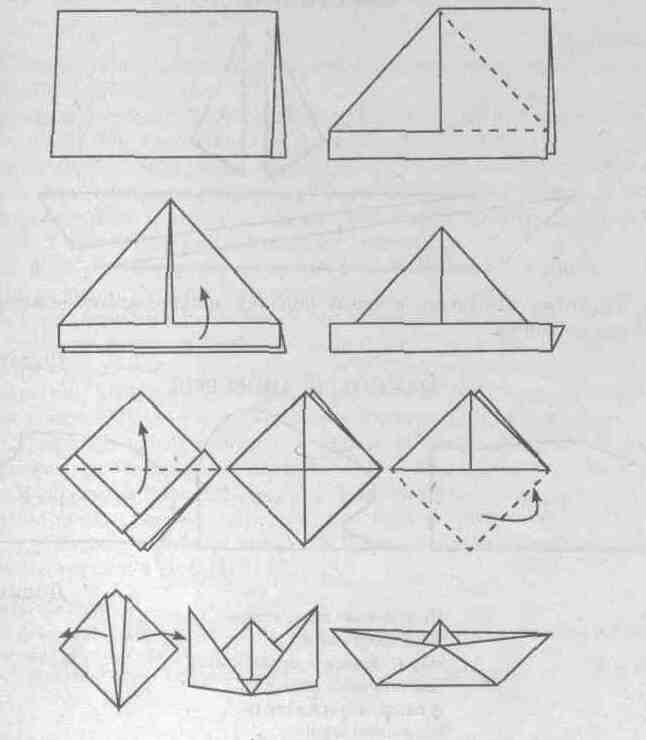 Интегрированный урок математики и трудового обучения Таблицы сложения и вычитания числа 9. Изготовление кораблика способом оригами.