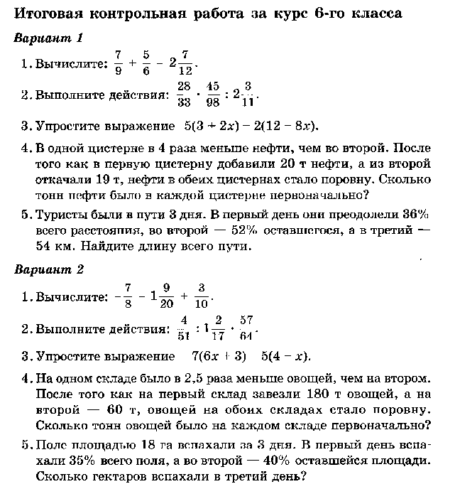 Рабочая программа по математике 6 класс (Зубарева, Мордкович)