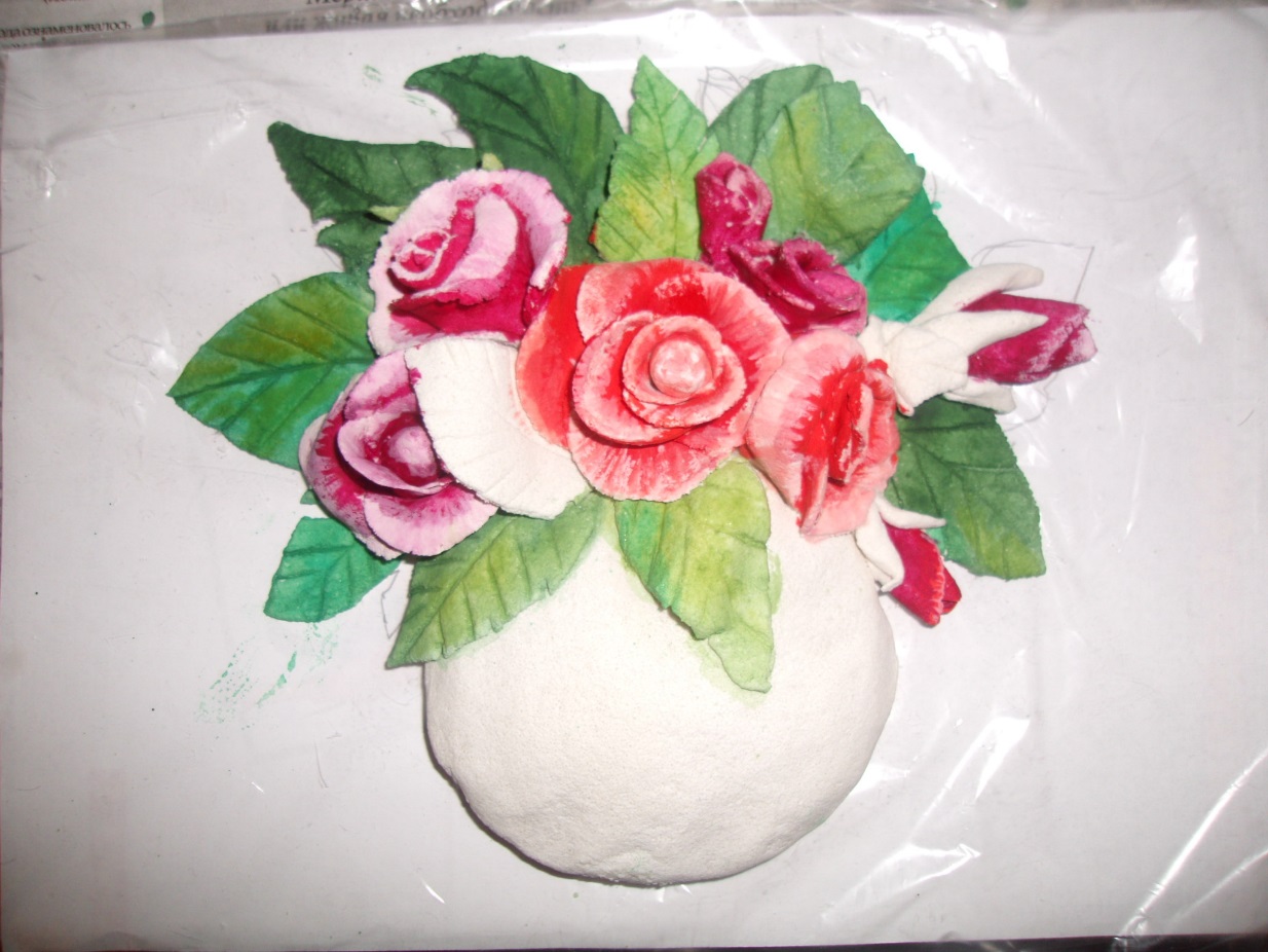 Мастер-класс Розы в вазе (солёное тесто)