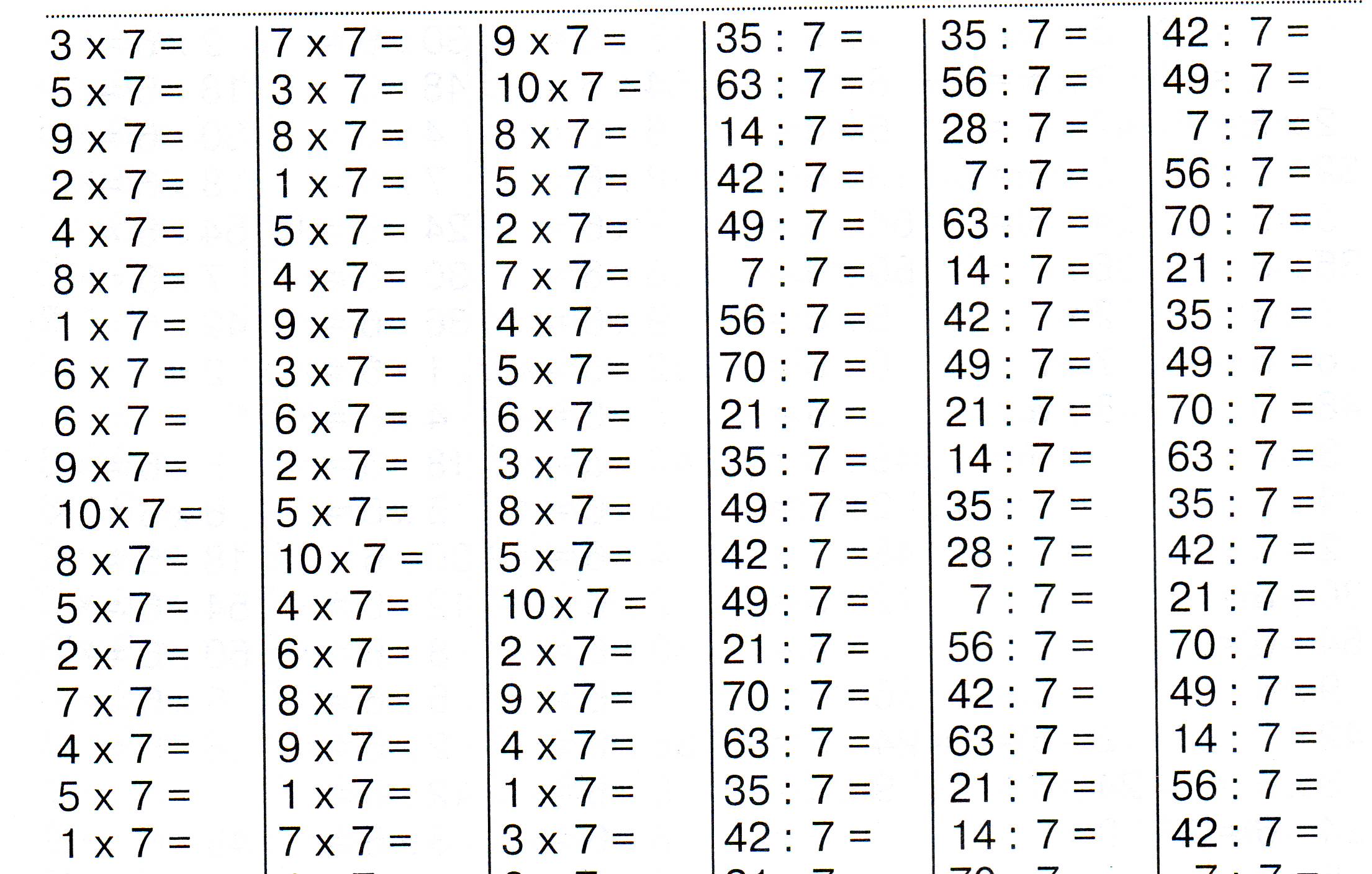 Карточки для проверки таблицы умножения и деления на 2,3,4,5,6,7,8,9. Для отработки автоматизации навыков по таблице умножения.