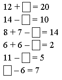 Конспект урока по математике Выражения с переменной вида а+12
