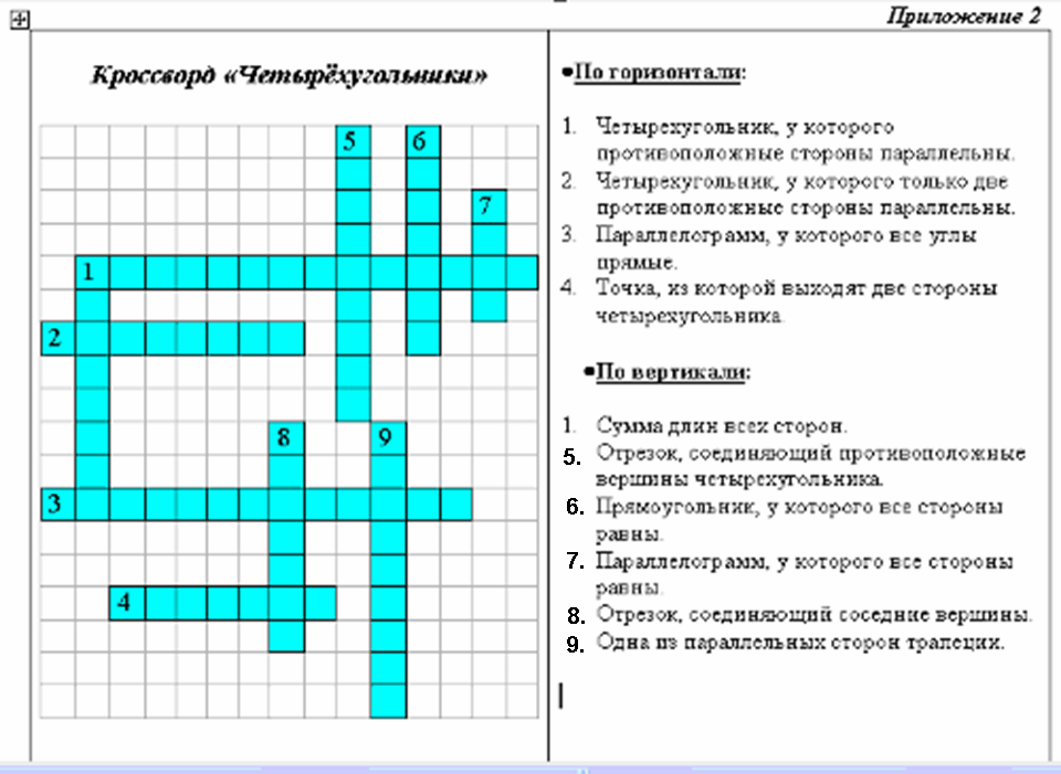 Урок Четырехугольник 8 класс