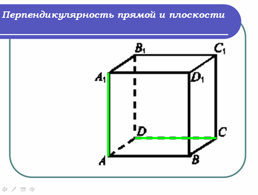 Конспект урока по геометрии для 10 класса на тему Перпендикулярные прямые в пространстве. Параллельные прямые, перпендикулярные к плоскости
