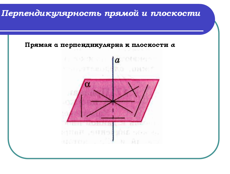 Конспект урока по геометрии для 10 класса на тему Перпендикулярные прямые в пространстве. Параллельные прямые, перпендикулярные к плоскости