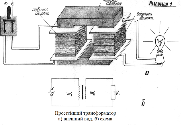 Трансформатор физика схема