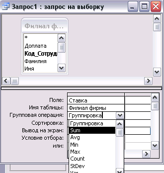 Практическое занятие по теме MS Access