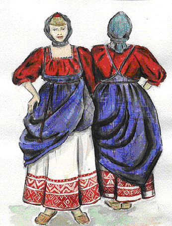 План урока на тему«Русский народный костюм» 6класс