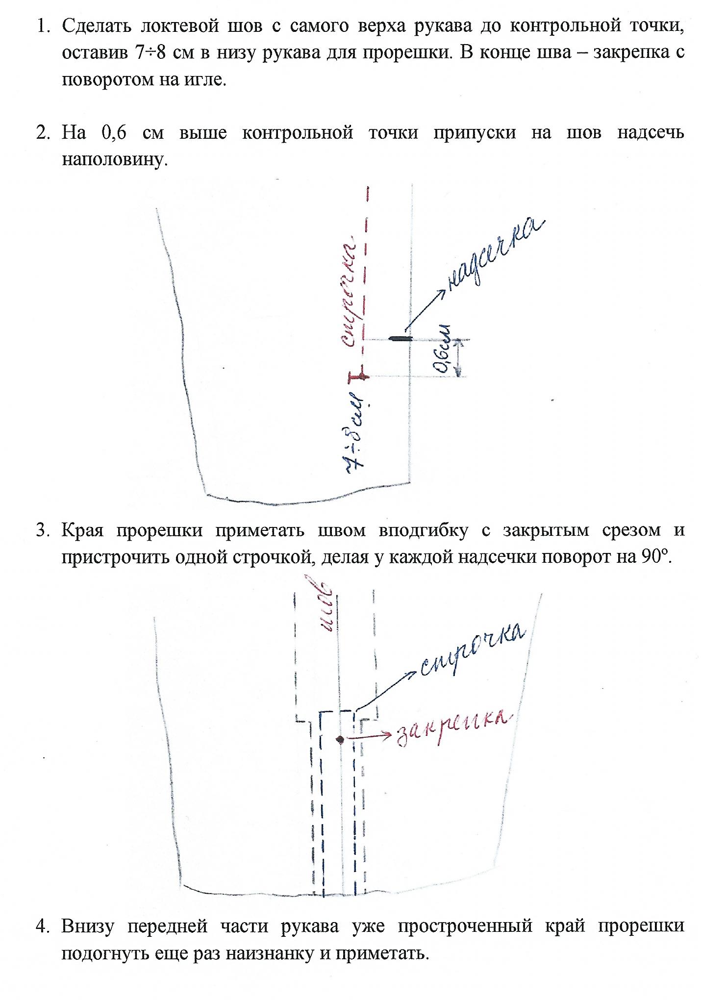 Дидактический материал Технологические инструкции по кройке и шитью