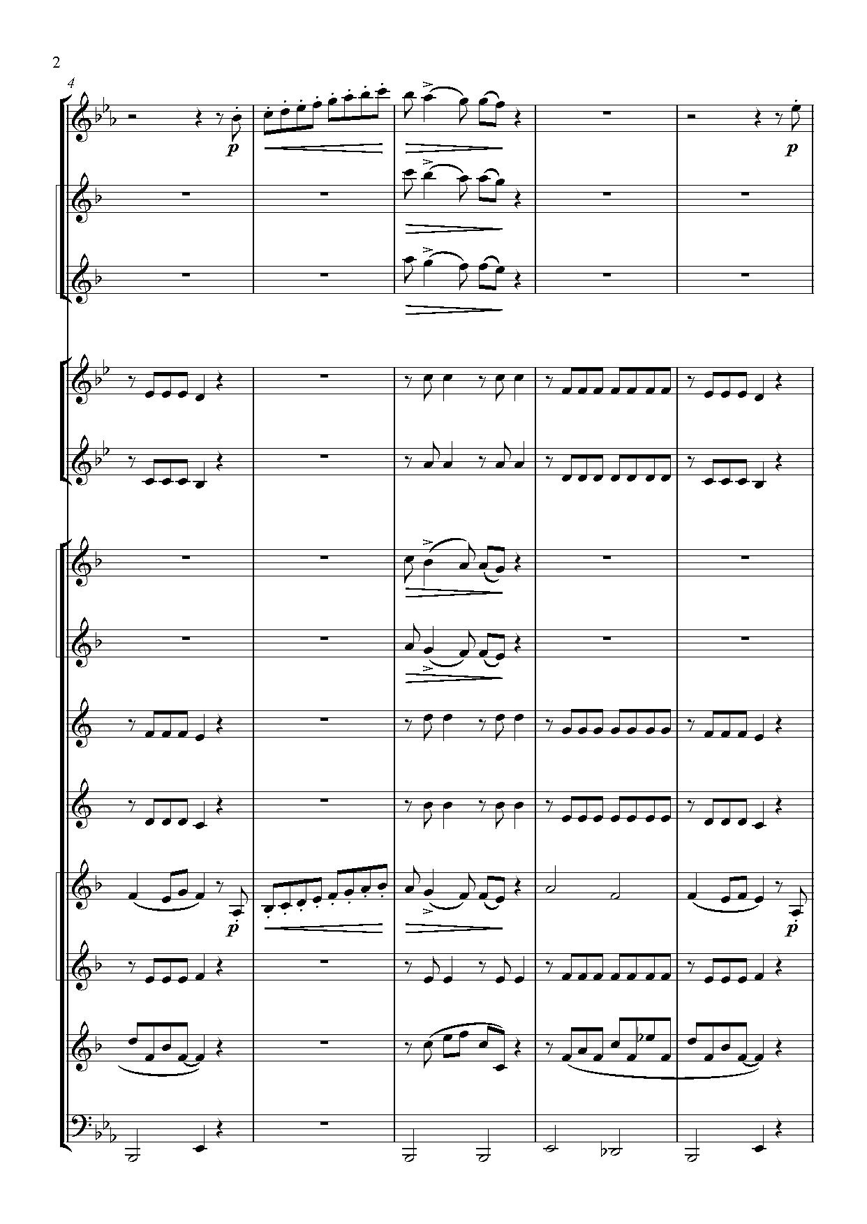 Сонатина В.Моцарт - партитура для духового оркестра, инструментовка Андриянова В.К.