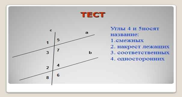 Урок по геометрии в 7 классе по теме Параллельные прямые