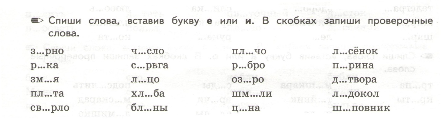 Тема проверочные слова 2 класс