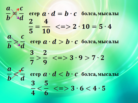 Жай бөлшектерді салыстыру (5класс)