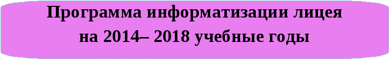 Программа информатизации 2014-2018 гг.