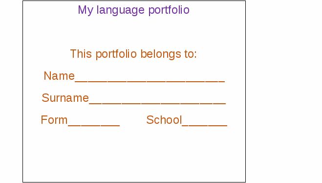 Портфолио для школьников по иностранному языку Языковой портфель