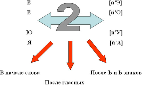 Двойная роль букв е, ё, ю, я.