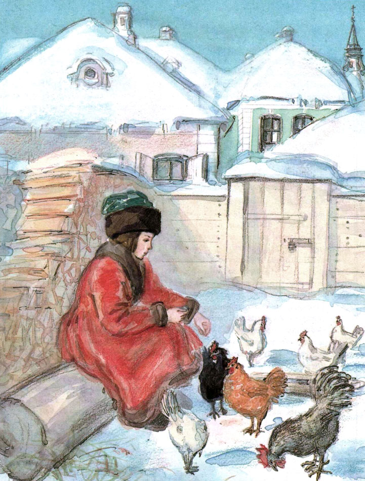 Иллюстрации с цитатами из текста к сказке А. Погорельского Чёрная курица, или Подземные жители
