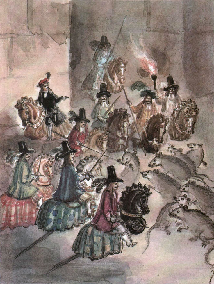 Иллюстрации с цитатами из текста к сказке А. Погорельского Чёрная курица, или Подземные жители