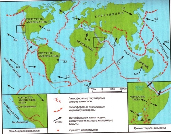Литосфералық плиталар 6 сынып