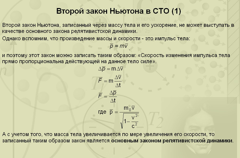 Методические рекомендации к уроку Релятивистская динамика