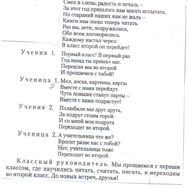 Конспект игрового классного часа по теме «До свидания, первый класс! Научил ты многому нас!»