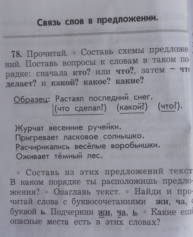 Проект урока по русскому языку на тему Связь слов в предложении (2 класс)