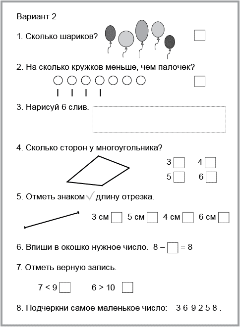 Урок математики в начальной школе на тему: Сложение и вычитание 2 (1 класс)