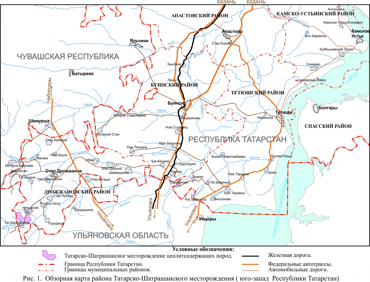 Карта апастовского района