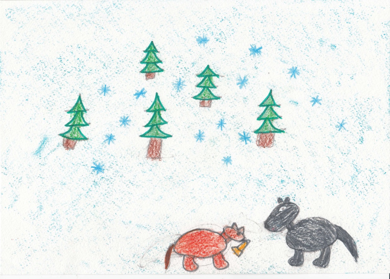 Детский рисунок лисичка сестричка и волк