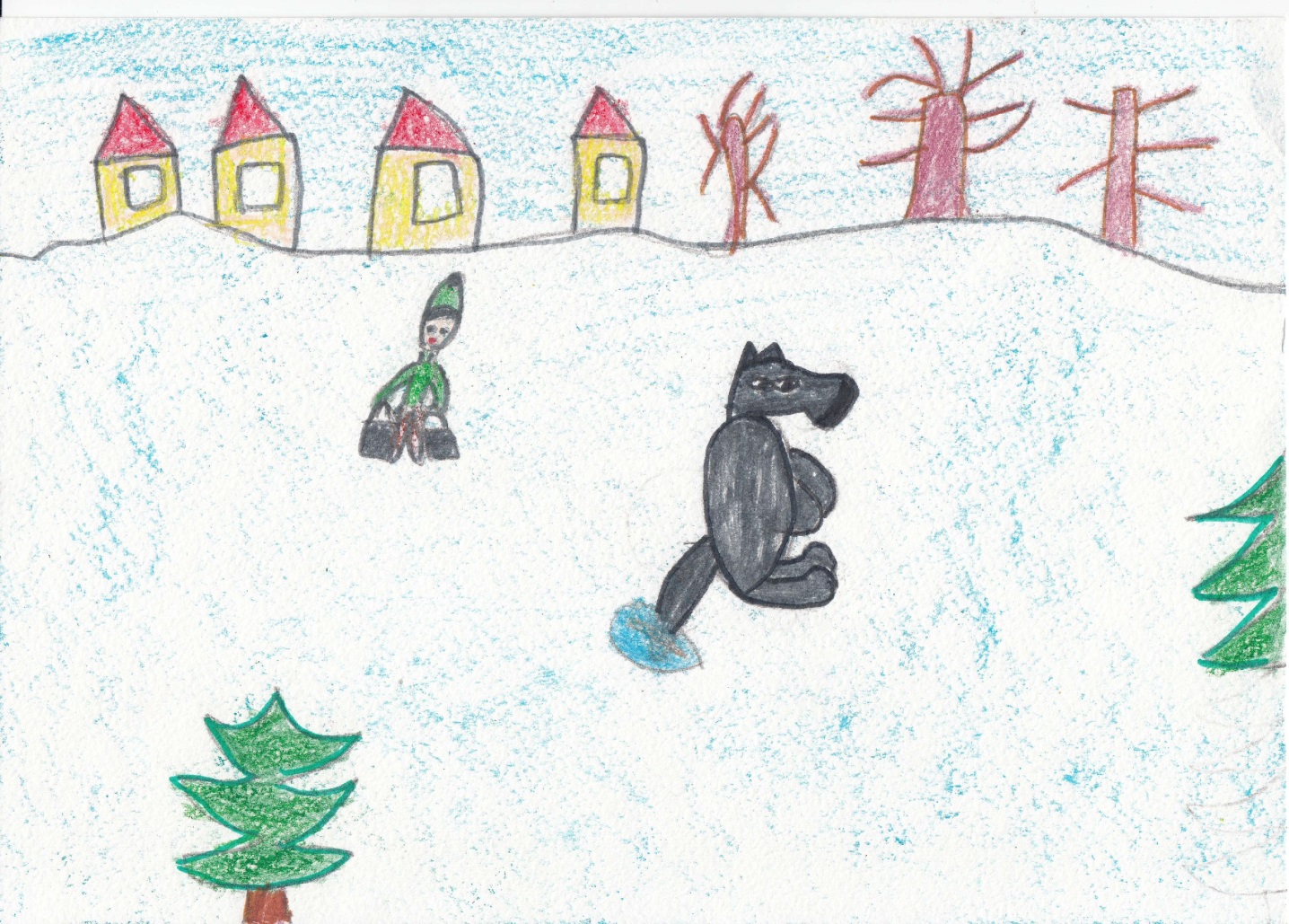 Русская народная сказка Лисичка - сестричка и серый волк с иллюстрациями детей подготовительной группы
