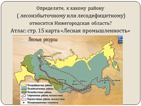 Конспект урока Лесной комплекс России