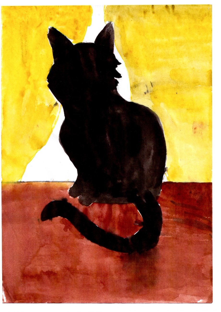 Конспект урока Использование пятновой графики и силуэт в анималистическом жанре. «Чёрный кот»
