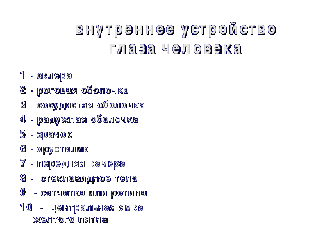 Конспект урока «Глаз как оптическая система»