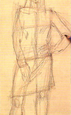 Конспект урока на тему: Рисунок одетой стоящей фигуры натурщицы
