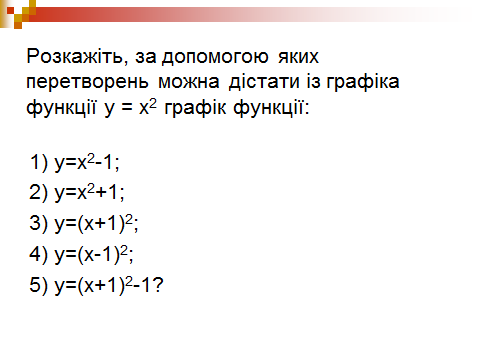 Найпростіші перетворення графіків функцій
