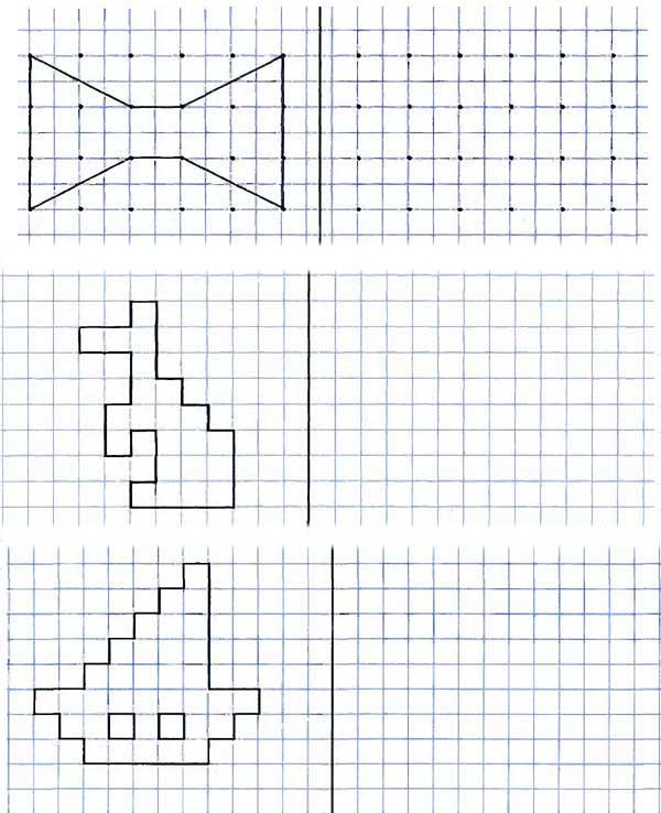 Самостоятельная работа по математике Симметрия на клетчатой бумаге (3 класс)