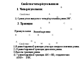 Конспект урока обобщения и систематизации знаний по теме: «Четырёхугольники» (9класс)