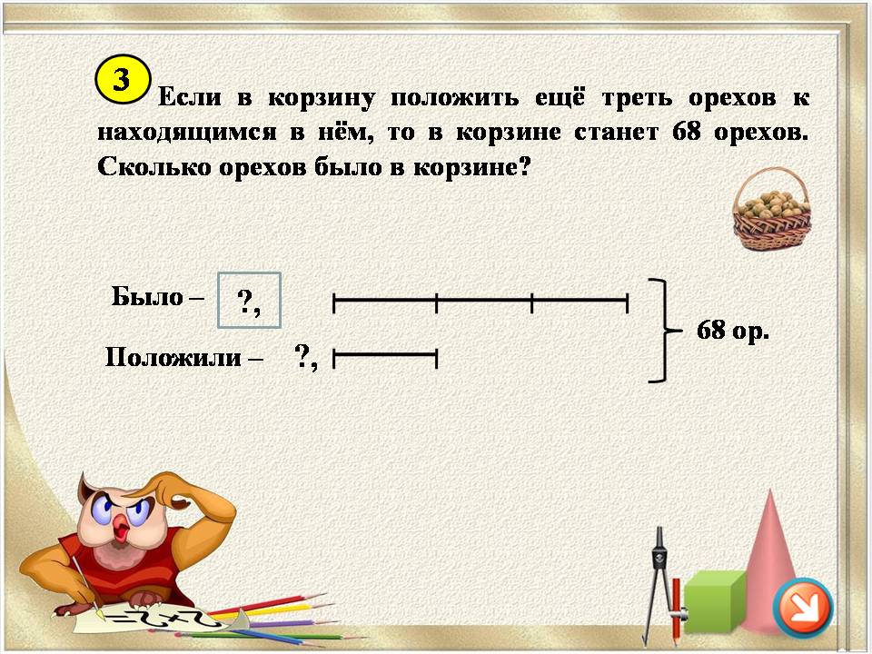 Презентация и технологическая карта урока по теме: Дроби. Решение задач, 3 класс