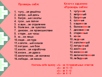 Урок русского языка в 6 классе по теме: «Одна и две буквы н в суффиксах прилагательных»