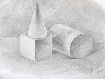 Урок рисования на тему Натюрморт из геометрических тел 5класс