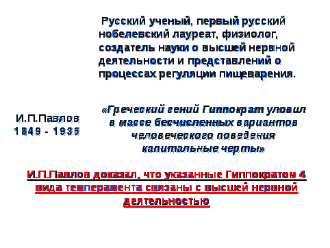 Разработка урока по психологии на тему: Темперамент