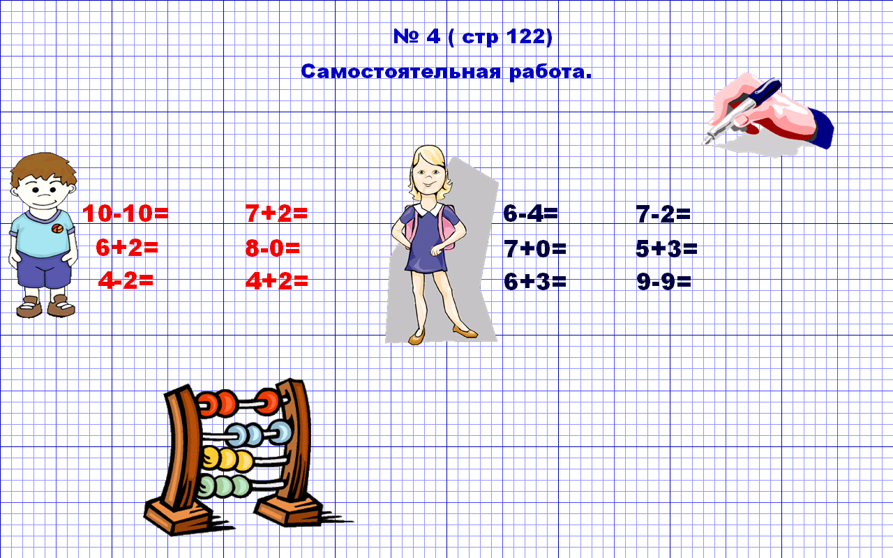 Открытый урок по математике на тему Сложение и вычитание числа 5(1 класс)