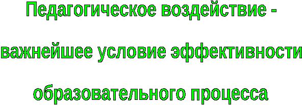 Доклад на тему: «Педагогическое воздействие - важнейшее условие эффективности образовательного процесса»