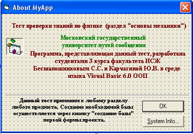 Работа по теме Системы тестирования.