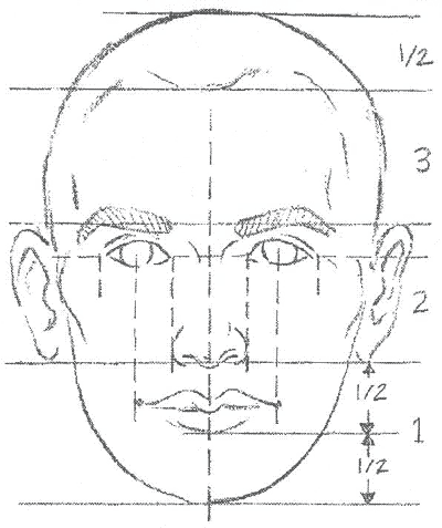 Конспект урока «Конструкция головы человека и ее пропорции».