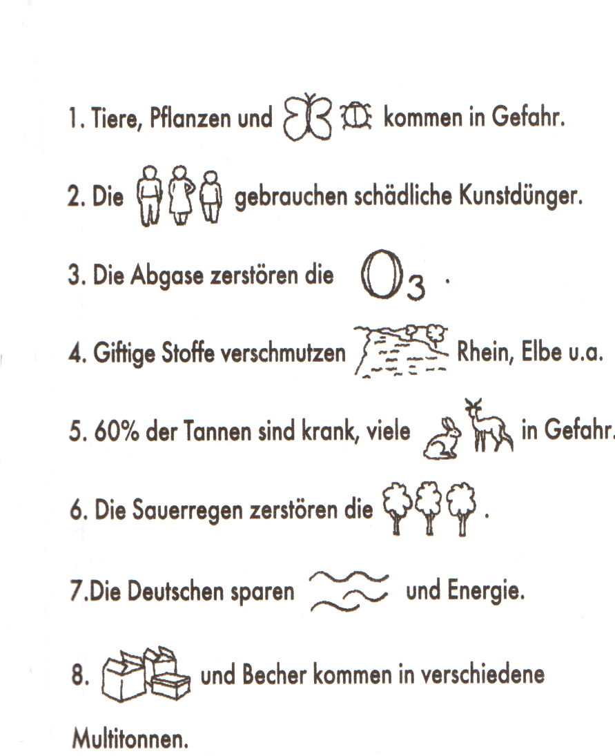 Сценарий урока по немецкому языку Защита окружающей среды (7 класс)